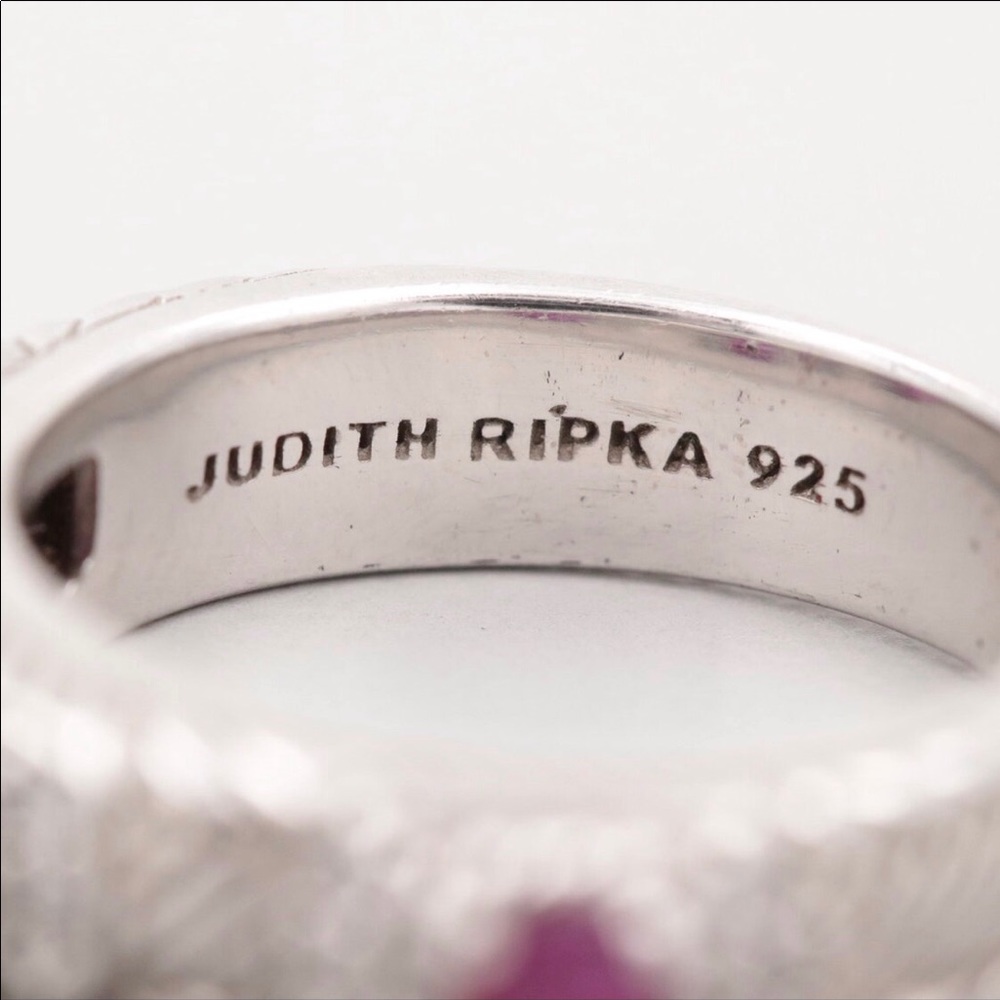 Judith Ripka sterling silver ruby ring. - Picture 5 of 7